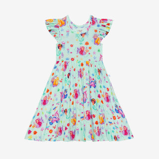 Posh Peanut Kai Ruffled Capsleeve Basic Twirl Dress, Posh Peanut, Mermaid, Mermaids, Posh Custom Sale, Posh Peanut, Posh Peanut Kai, Posh Peanut Kai Ruffled Capsleeve Basic Twirl Dress, Posh 