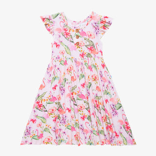 Posh Peanut Leilani Ruffled Capsleeve Henley Twirl Dress, Posh Peanut, Posh Peanut, Posh Peanut Leilani, Posh Peanut Leilani Ruffled Capsleeve Henley Twirl Dress, Posh Peanut Ruffled Capsleev
