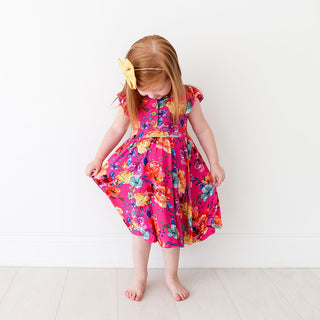 Posh Peanut Aminatu Ruffled Capsleeve Henley Twirl Dress, Posh Peanut, Posh Peanut, Posh Peanut Aminatu, Posh Peanut Aminatu Ruffled Capsleeve Henley Twirl Dress, Posh Peanut Ruffled Capsleev