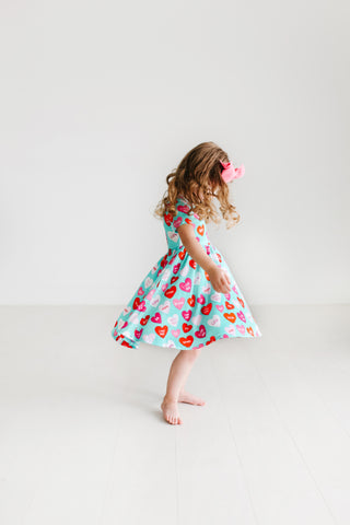Posh Peanut Valerie S/S Basic Twirl Dress, Posh Peanut, Conversation Heart, Conversation Hearts, Posh Peanut, Posh Peanut Basic Twirl Dress, Posh Peanut S/S Basic Twirl Dress, Posh Peanut Twi