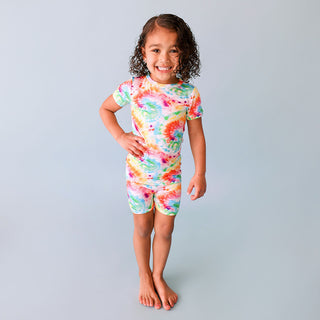 Posh Peanut Totally Tie Dye Basic Short Sleeve & Short Length Pajama, Posh Peanut, Pajama, Pajamas, Posh Peanut, Posh Peanut Basic Loungewear with Shorts, Posh Peanut Loungewear, Posh Peanut 