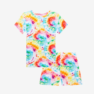Posh Peanut Totally Tie Dye Basic Short Sleeve & Short Length Pajama, Posh Peanut, Pajama, Pajamas, Posh Peanut, Posh Peanut Basic Loungewear with Shorts, Posh Peanut Loungewear, Posh Peanut 