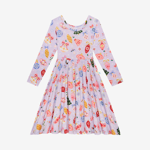 Posh Peanut Long Sleeve Henley Twirl Dress - Wallace – Bloom Kids