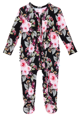 Posh Peanut Milana Ruffled Zippered Footie, Posh Peanut, Posh Peanut, Posh Peanut Footie, Posh Peanut Footie with Zipper, Posh Peanut Milana, Posh Peanut Milana Ruffled Zippered Footie, Posh 