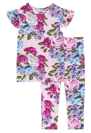 Posh Peanut Monroe Ruffled Capsleeve Loungewear, Posh Peanut, Pajama, Pajamas, Posh Peanut, Posh Peanut Loungewear, Posh Peanut Monroe, Posh Peanut Monroe Ruffled Capsleeve Loungewear, Posh P
