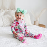 Posh Peanut Alice Ruffled Zippered Footie, Posh Peanut, Footie with Zipper, Posh Peanut, Posh Peanut Alice, Posh Peanut Alice Ruffled Zippered Footie, Posh Peanut Alice Ruffled Zippered One P
