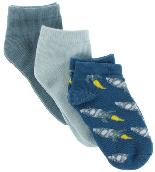 KicKee Pants Low Sock Set - Dusty Sky/Spring Sky/Twilight Rockets, KicKee Pants, CM22, Els PW 5060, KicKee, KicKee Pants, KicKee Pants Astronomy, KicKee Pants Low Sock Set Dusty Sky Spring Sk