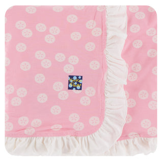 KicKee Pants Lotus Sand Dollar Ruffle Stroller Blanket, KicKee Pants, CM22, KicKee, KicKee Oceanography, KicKee Pants, KicKee Pants Lotus Sand Dollar, KicKee Pants Lotus Sand Dollar Ruffle St