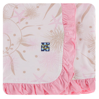 KicKee Pants Natural Sea Garden Ruffle Stroller Blanket, KicKee Pants, CM22, Els PW 5060, KicKee, KicKee Oceanography, KicKee Pants, KicKee Pants Natural Sea Garden Ruffle Stroller BlankeKicK