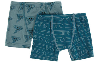 KicKee Pants Dusty Sky Happy Tornado & Heritage Blue Wind Boxer Briefs Set, KicKee Pants, Black Friday, Boys Boxer Brief Set, Boys Boxer Briefs Set, Boys Boxers, CM22, Cyber Monday, Els PW 82