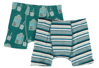 KicKee Pants Ivy Milk & Multi Agriculture Stripe Boxer Brief Set, KicKee Pants, Boxer Briefs, Boys Boxer Brief Set, Boys Boxer Briefs Set, Boys Boxers, CM22, Els PW 8598, KicKee, KicKee Boxer