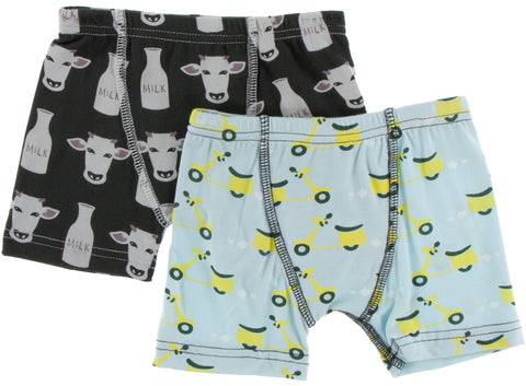 KicKee Pants Zebra Tuscan Cow & Spring Sky Scooter Boxer Briefs Set, KicKee Pants, Black Friday, Boys Boxers, CM22, Cyber Monday, Els PW 8258, Els PW 8598, End of Year, End of Year Sale, KicK