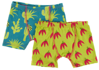 KicKee Pants Seagrass Cactus & Meadow Chili Peppers Boy's Boxer Brief Set, KicKee Pants, Black Friday, Boys Boxer Brief Set, CM22, Cyber Monday, Els PW 8598, KicKee, KicKee Boys Boxer Brief S