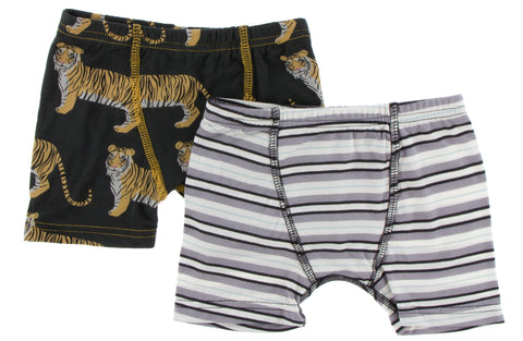 KicKee Pants Zebra Tiger & India Pure Stripe Boxer Brief Set, Kickee Pants, Black Friday, Boys Boxer Brief Set, CM22, Cyber Monday, Els PW 8598, India Pure Stripe, KicKee, KicKee Boxer Brief,
