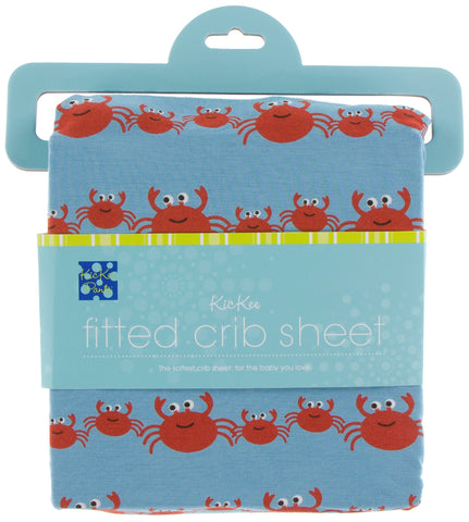 KicKee Pants Blue Moon Crab Family Fitted Crib Sheet, KicKee Pants, CM22, KicKee, KicKee Oceanography, KicKee Pants, KicKee Pants Blue Moon Crab Family, KicKee Pants Blue Moon Crab Family Fit