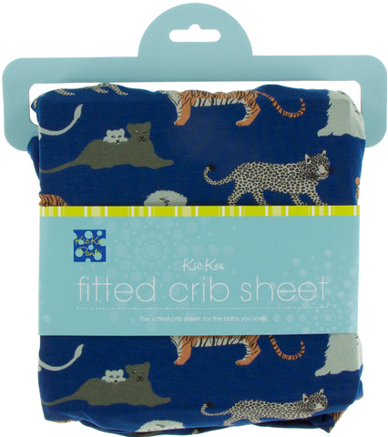 KicKee Pants Flag Blue Big Cats Fitted Crib Sheet, KicKee Pants, CM22, Crib Sheet, Fitted crib Sheet, KicKee, KicKee Crib Sheet, KicKee Pants, KicKee Pants Crib Sheet, KicKee Pants Fitted cri
