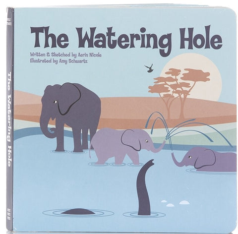 KicKee Pants The Watering Hole Book, KicKee Pants, Baby Book, Board Book, Book, CM22, Cyber Monday, Els PW 8258, End of Year, End of Year Sale, Gift, Kenya, KicKee, KicKee Pants, KicKee Pants