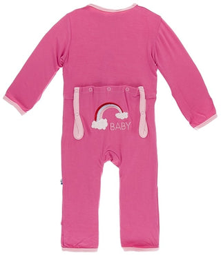 KicKee Pants Flamingo Rainbow Baby Applique Coverall with Snaps, KicKee Pants, Applique Coverall, CM22, Coverall, Coverall with Snaps, Cyber Monday, Els PW 8258, End of Year, End of Year Sale