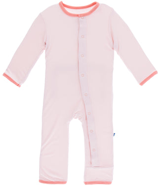 KicKee Pants Applique Coverall with Snaps - Macaroon Baby Sister, KicKee Pants, Applique Coverall, Baby Sister, Baby Sister PAjamas, botany, CM22, Coverall, KicKee, KicKee Botany, KicKee Pant