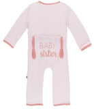 KicKee Pants Applique Coverall with Snaps - Macaroon Baby Sister, KicKee Pants, Applique Coverall, Baby Sister, Baby Sister PAjamas, botany, CM22, Coverall, KicKee, KicKee Botany, KicKee Pant