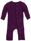 KicKee Pants Solid Wine Grapes Coverall with Snaps, KicKee Pants, cf-size-18-24-months, cf-type-coverall, cf-vendor-kickee-pants, CM22, Coverall, Els PW 5060, KicKee Pants, KicKee Pants Astro