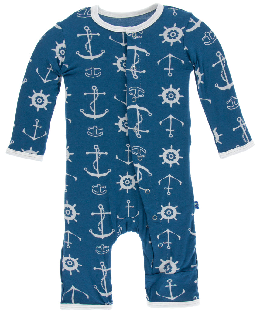 KicKee Pants Twilight Anchor Coverall with Snaps Basically Bows & Bowties