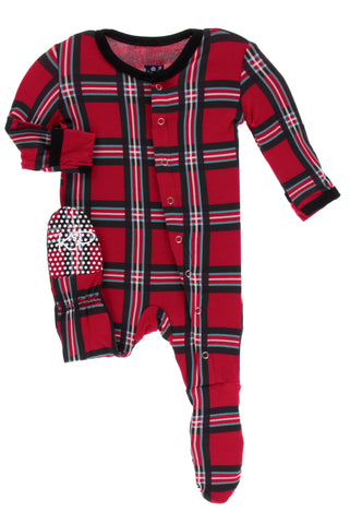 KicKee Pants Christmas Plaid 2019 Footie with Snaps, KicKee Pants, All Things Holiday, Christmas, Christmas in July, Christmas Pajamas, Christmas Plaid, Christmas Plaid 2019, CM22, Els PW 506