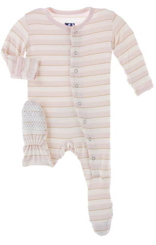 KicKee Pants Everyday Heroes Sweet Stripe Footie with Snaps, KicKee Pants, CM22, Footie with Snaps, Infant Clothing, KicKee, KicKee Footie with Snaps, KicKee Pants, KicKee Pants Everyday Hero