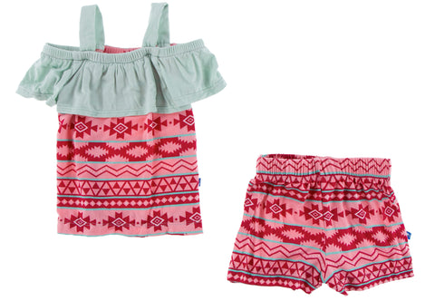 KicKee Pants Strawberry Mayan Pattern Cancun Girl Outfit, KicKee Pants, 2pc Outfit, Cancun Girl Outfit, CM22, KicKee, KicKee Cancun, KicKee Pants, KicKee Pants Cactus, KicKee Pants Cancun, Ki