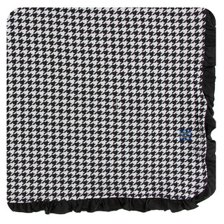 KicKee Pants Zebra Houndstooth Ruffle Toddler Blanket-PRESALE, KicKee Pants, CM22, KicKee, KicKee Blanket, KicKee London, KicKee Pants, KicKee Pants London, KicKee Pants Ruffle Toddler Blanke
