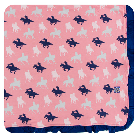 KicKee Pants Strawberry Cowgirl Ruffle Toddler Blanket, KicKee Pants, CM22, KicKee, KicKee Pants, KicKee Pants Ruffle Toddler Blanket, KicKee Pants Sea to Shing Sea, KicKee Pants Sea to Shini
