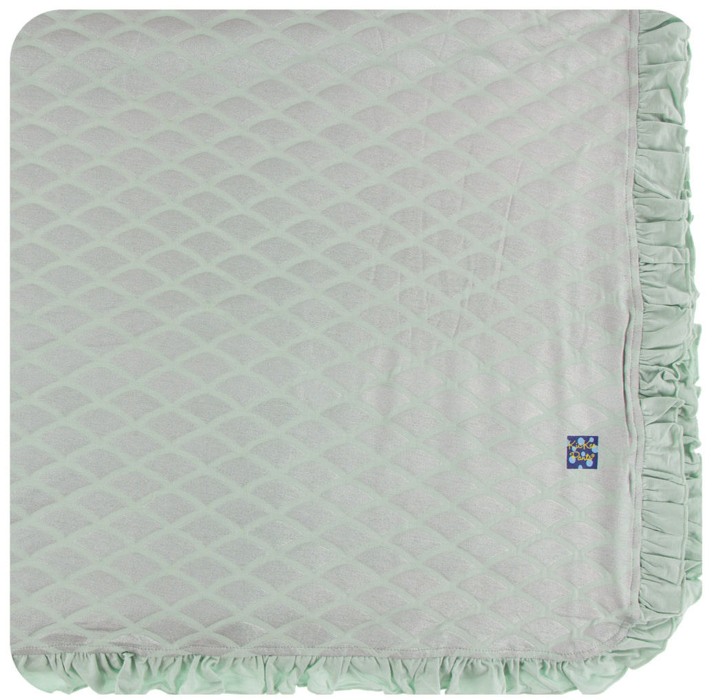 KicKee Pants Iridescent Mermaid Scales Ruffle Toddler Blanket Basically Bows & Bowties