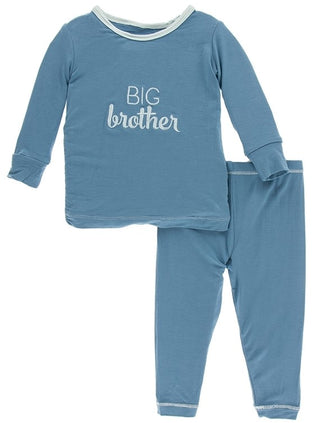 KicKee Pants Applique Pajama Set - Blue Moon Big Brother, KicKee Pants, Big Brother Pajama Se, Big Brother Pajama Set, botany, Brother PAjamas, CM22, KicKee, KicKee Botany, KicKee Pants, KicK