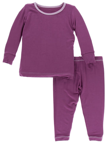KicKee Pants Solid Amethyst with Sweet Pea L/S Pajama Set with Pants, KicKee Pants, 2pc Pj Set, Amethyst with Sweet Pea, Black Friday, CM22, Cyber Monday, Els PW 5060, Els PW 8258, End of Yea