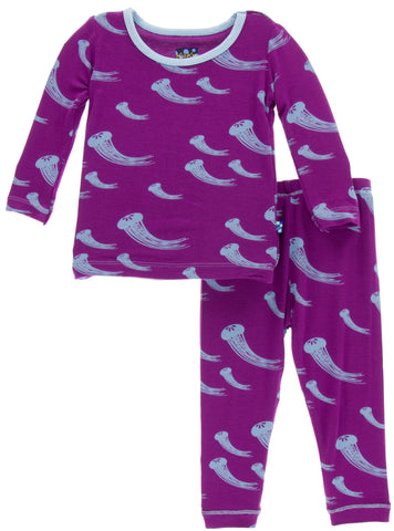 KicKee Pants Starfish Jellies Long Sleeve 2pc Pajama Set, KicKee Pants, 2pc Pajama Set, 2pc Set, Bamboo Pajama, Bamboo Pajamas, CM22, Girls Pajamas, KicKee, KicKee Pajamas, KicKee Pants, KicK