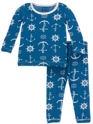 KicKee Pants Twilight Anchor Long Sleeve 2pc Pajama Set, KicKee Pants, 2pc Pajama Set, 2pc Set, Bamboo Pajama, Bamboo Pajamas, Black Friday, Boys Pajamas, CM22, Cyber Monday, Els PW 5060, Els