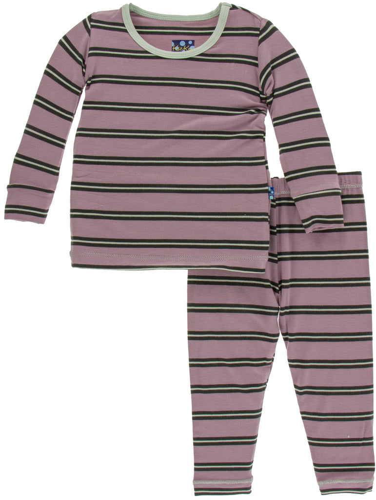 KicKee Pants Elderberry Kenya Stripe Long Sleeve Pajama Set Basically