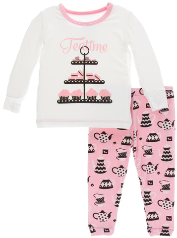 KicKee Pants Teatime Long Sleeve Pajama Set, KicKee Pants, Black Friday, CM22, Cyber Monday, Els PW 8258, End of Year, End of Year Sale, KicKee, KicKee London, KicKee Pants, KicKee Pants Lond