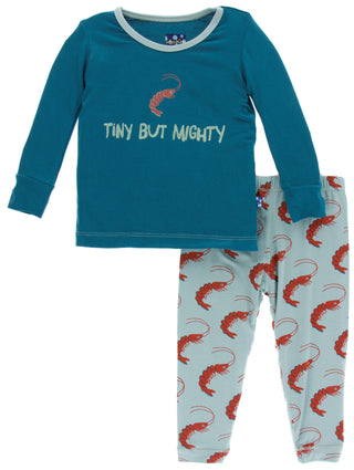 KicKee Pants Jade Shrimp L/S Pajama Set, Kickee Pants, Black Friday, CM22, Cyber Monday, Els PW 5060, Els PW 8258, End of Year, End of Year Sale, Jade Shrimp, KicKee, kickee Pajama Set, KicKe