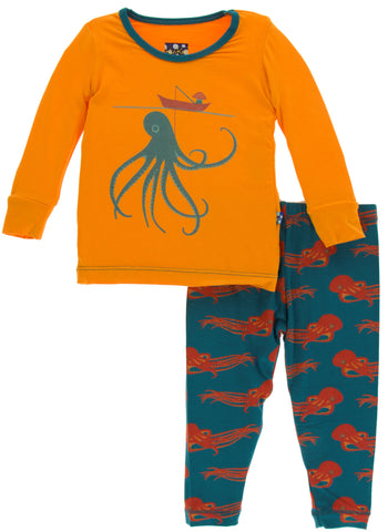 KicKee Pants Oasis Octopus L/S Pajama Set, KicKee Pants, 2pc Pajama Set, Black Friday, CM22, Cyber Monday, Els PW 5060, Els PW 8258, End of Year, End of Year Sale, KicKee Pant, KicKee Pants, 