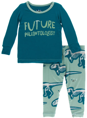 KicKee Pants Shore Future Paleontologist L/S Pajama Set with Pants, KicKee Pants, 2pc Pj Set, Black Friday, CM22, Cyber Monday, Els PW 8258, End of Year, End of Year Sale, Future Paleontologi