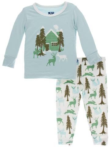 KicKee Pants Natural Woodland Cabin L/S Pajama Set, KicKee Pants, All Things Holiday, Christmas, Christmas Pajamas, CM22, Els PW 5060, Els PW 8258, End of Year, End of Year Sale, Holiday Paja