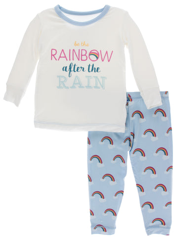 KicKee Pants Pond Rainbow After the Rain L/S Pajama Set, KicKee Pants, Black Friday, CM22, Cyber Monday, Els PW 8258, End of Year, End of Year Sale, KicKee, KicKee Pants, KicKee Pants Geology