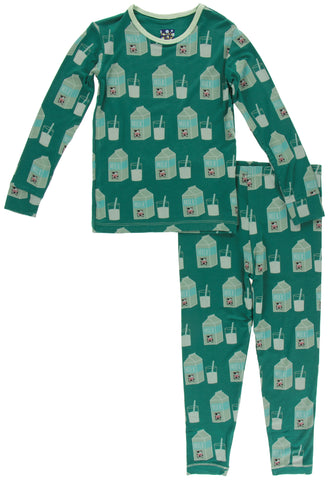 KicKee Pants Ivy Milk L/S Pajama Set, KicKee Pants, CM22, KicKee, KicKee Pants, KicKee Pants Agriculture, KicKee Pants Ivy Milk, KicKee Pants Ivy Milk L/S Pajama Set, KicKee Pants L/S Pajama 