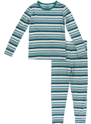 KicKee Pants Multi Agriculture Stripe L/S Pajama Set, KicKee Pants, CM22, KicKee, KicKee Pants, KicKee Pants Agriculture, KicKee Pants L/S Pajama Set, KicKee Pants Long Sleeve Pajama Set, Kic