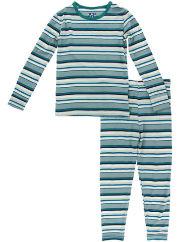 KicKee Pants Multi Agriculture Stripe L/S Pajama Set, KicKee Pants, CM22, KicKee, KicKee Pants, KicKee Pants Agriculture, KicKee Pants L/S Pajama Set, KicKee Pants Long Sleeve Pajama Set, Kic