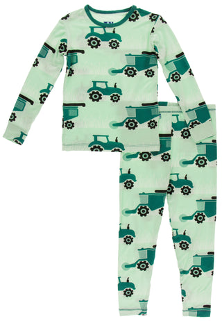 KicKee Pants Pistachio Tractor L/S Pajama Set, KicKee Pants, CM22, KicKee, KicKee Pants, KicKee Pants Agriculture, KicKee Pants L/S Pajama Set, KicKee Pants Long Sleeve Pajama Set, KicKee Pan
