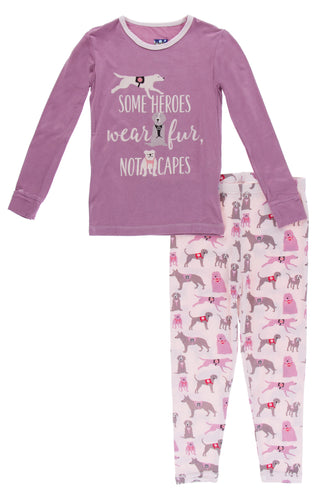KicKee Pants Macaroon Canine First Responders L/S Pajama Set, KicKee Pants, 2pc Pajama Set, Bamboo Pajama, Bamboo Pajama Set, Bamboo Pajamas, CM22, KicKee, KicKee LS Pajama Set, kickee Pajama