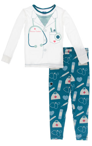 KicKee Pants Oasis Medicine L/S Pajama Set, KicKee Pants, 2pc Pajama Set, Bamboo Pajama, Bamboo Pajama Set, Bamboo Pajamas, CM22, KicKee, KicKee LS Pajama Set, kickee Pajama Set, KicKee Pajam