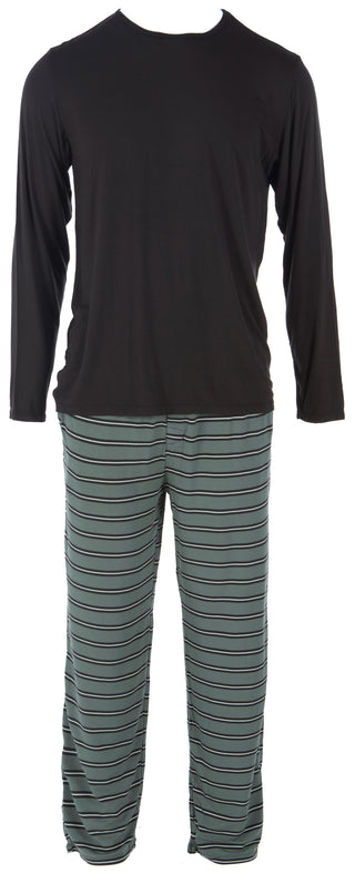 KicKee Pants Succulent Kenya Stripe Men's Long Sleeve Pajama Set, KicKee Pants, CM22, Kenya, KicKee, KicKee Pants, KicKee Pants Kenya, KicKee Pants Kenya Collection, KicKee Pants Men's Pajama